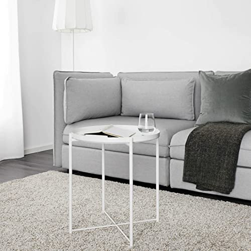 White steel side table