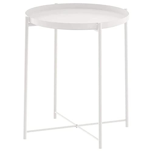White steel side table