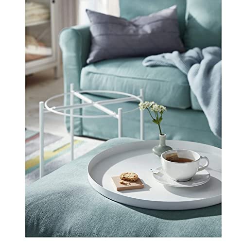 White steel side table