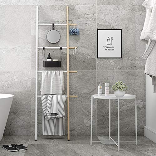 TIITA Tray Metal Round Side End Table White Sofa Table Corner Table Coffee Snack Table Snack Accent Table Anti-Rusty for Outdoor and Indoor Use