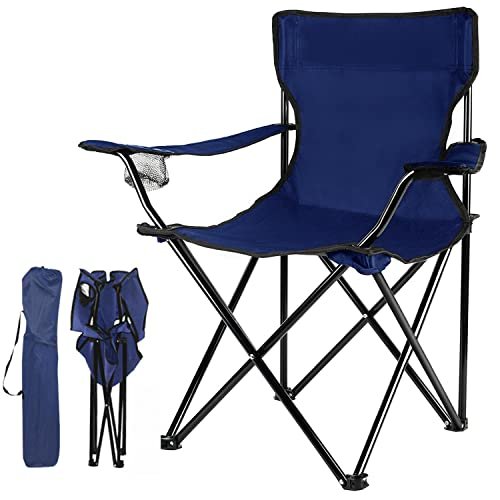 Damei century Foldable Camping Chair - Lightweight, Instant Setup for Beaches, Lawns, Sports, Navy Blue