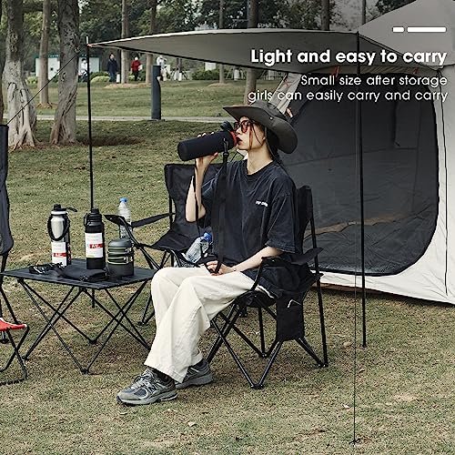 Damei century Portable Camping Chairs Enjoy The Outdoors with a Versatile Folding Chair, Sports Chair, Outdoor Chair & Lawn Chair, with Side Pockets Blue