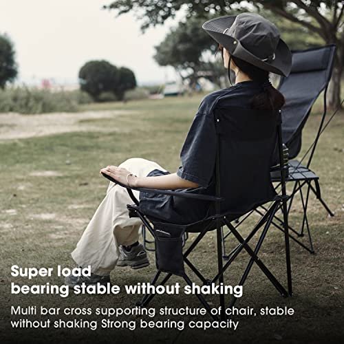 Damei century Portable Camping Chairs Enjoy The Outdoors with a Versatile Folding Chair, Sports Chair, Outdoor Chair & Lawn Chair, with Side Pockets Blue