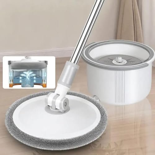 Rotary squeeze mop cleaning mop with bucket microfiber mop 360° spinning bucket floor cleaning system, wet and dry use for hardwood, laminate, tile