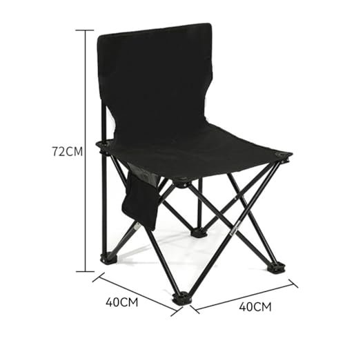 ECVV® Outdoor Folding Camping Chair - Compact Size 40cm×40cm×72cm, Durable 150KG Capacity, Lightweight 3KG, Side Storage Bag, Easy Carry