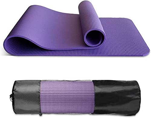 Sworway Yoga Mat, 10mm Thick Exercise Yoga Mat Non-Slip Exercise Mat with Carry Bag, Workout Mat for Yoga, Pilates, Fitness, Women, and Men 183 x 61 CM