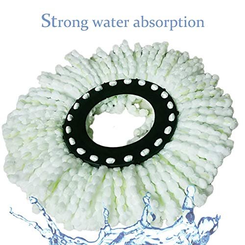YWSHF 5PCS Microfiber Replacement Mop Head Spin Mop Head Replacement 3-Pack, Microfiber Refill Heads Universal for 360 Spin Magic Mopping, Round Shape Standard Size White-Green