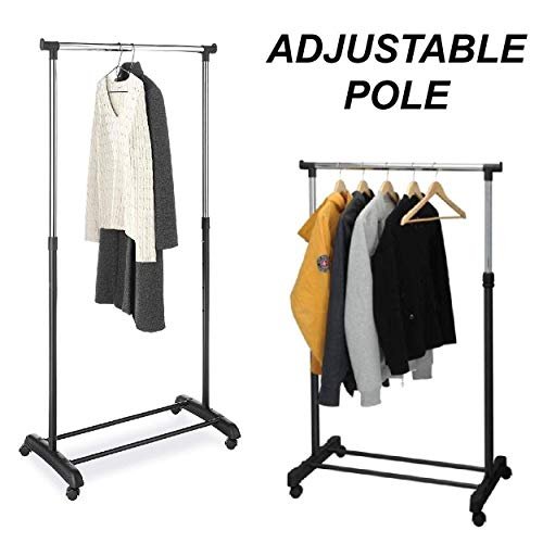 EMNDR Stainless Steel Double Pole Clothes Hanger - Adjustable and Portable Shoes/Laundry/Dress Drying Stand
