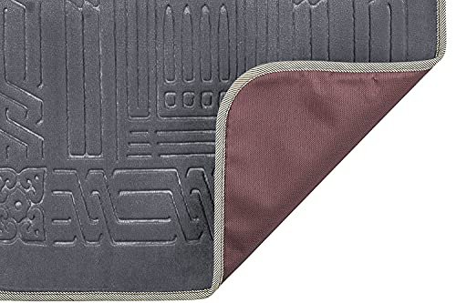 Sleep Night Floldable Praying Mat, Foldable Meditation Mat With Back Rest, Prayer Rug With Carrying Bag, Poratble Cushioned & Padded Prayer Rug For Salah Size 110 X 53 cm Grey, Large