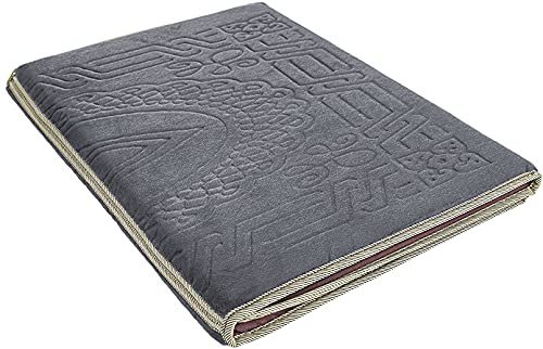 Sleep Night Floldable Praying Mat, Foldable Meditation Mat With Back Rest, Prayer Rug With Carrying Bag, Poratble Cushioned & Padded Prayer Rug For Salah Size 110 X 53 cm Grey, Large