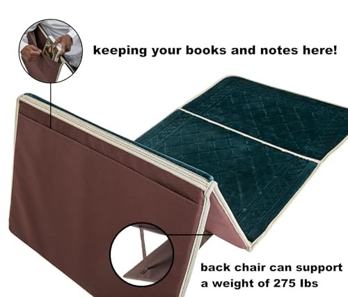 N/A Muslim Prayer Rug - Islamic Prayer Mat Back Support - Thick Padded Islam Janamaz for Women and Men - Soft Foldable Travel Sajadah Carpet (Dark Green)