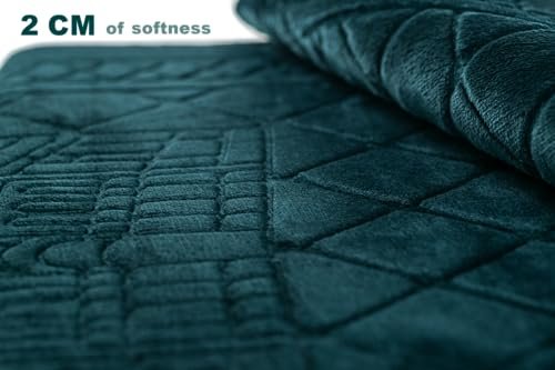 N/A Muslim Prayer Rug - Islamic Prayer Mat Back Support - Thick Padded Islam Janamaz for Women and Men - Soft Foldable Travel Sajadah Carpet (Dark Green)