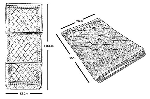 Moon Sleep Night Floldable Praying Mat, Foldable Meditation Mat With Back Rest, Prayer Rug With Carrying Bag, Poratble Cushioned & Padded Prayer Rug For Salah Size 110 X 53 cm Beige