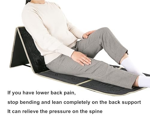 Prayer rug with back support/foldable meditation floor chair & carrying pocket (black)