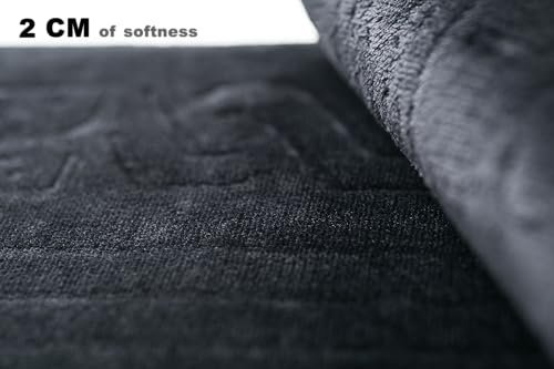 Prayer rug with back support/foldable meditation floor chair & carrying pocket (black)