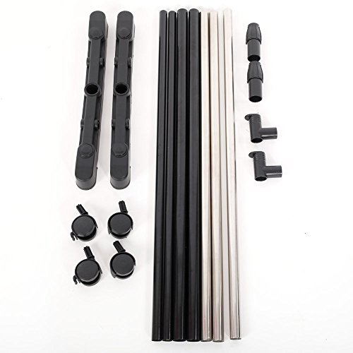 U/D Stainless Steel Pole Clothes Hanger - Adjustable Bars Clothes Rack Double-Pole Clothes Dry Rack with Rolling wheels (Unipolar Pole)