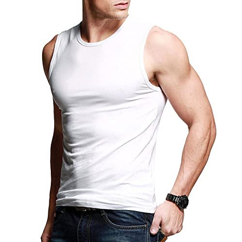 ANBP Men Slimming Body Shaper قمم القطن قمم الرجال تحت الجودة جودة الرجال (Color : White, Size : XXX-Large)