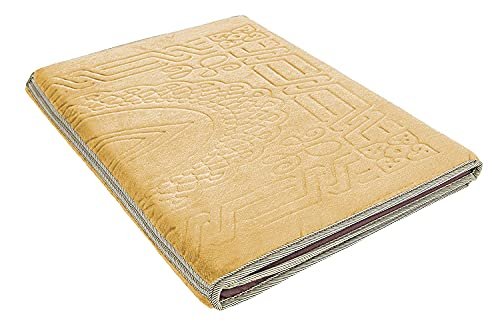 Moon Floldable Praying Mat, Foldable Meditation Mat with Back Rest, Prayer Rug with Carrying Bag, Poratble Cushioned & Padded Prayer Rug for Salah Size 110 X 53 Cm Purple