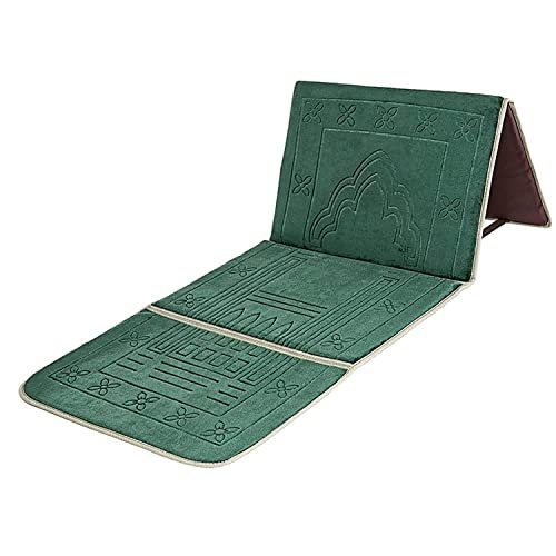 Foldable Prayer mat and Backrest 2 in 1,I-2 Green