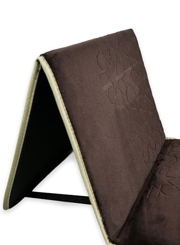 HOME DWELL Premium Velvet Prayer Mat 70x110 cm – Anti-Slip Soft Muslim Janamaz with Tasbeeh – Comfortable Islamic Prayer Rug – Ideal for Daily Use & Gifting – Grey