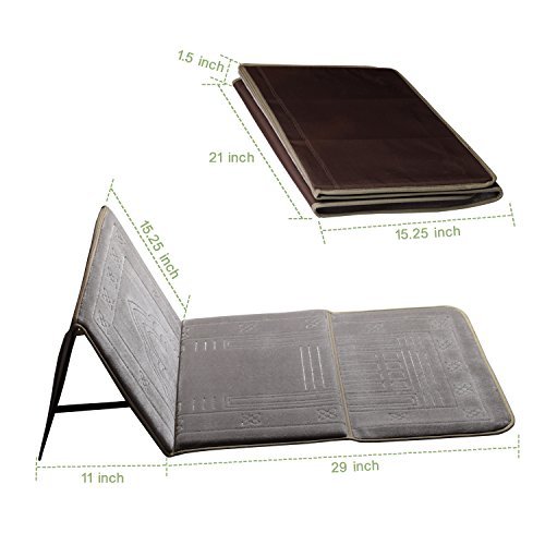 Deserthome Muslim Prayer Carpet, Fold Islam Portable Prayer Rugs with Storage Bag Back Carpet (Silver Grey)