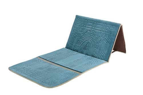 Prayer rug with back support / foldable meditation floor chair & carrying pocket (oasis)