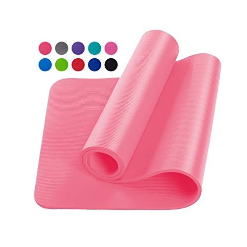 Kumono Extra Thick Yoga Pilates Mat - All Purpose Durable 10mm Thickness Non-Slip Yoga Mat Pilates & Floor Workouts Black