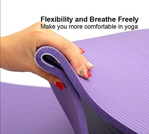 Kumono Extra Thick Yoga Pilates Mat - All Purpose Durable 10mm Thickness Non-Slip Yoga Mat Pilates & Floor Workouts Black