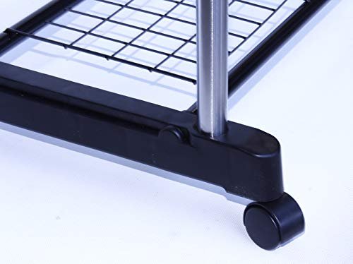 Leostar CD-1203 Double-Pole Telescopic Clothes Hanger, Black, W 86.0 x H 22.2 x L 7.6 cm