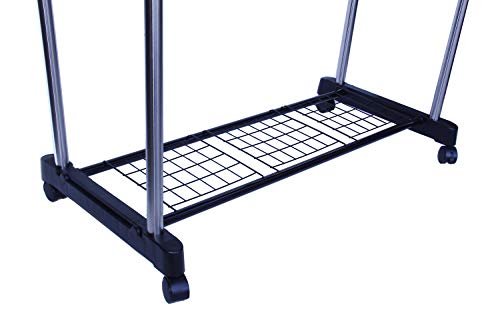 Leostar CD-1203 Double-Pole Telescopic Clothes Hanger, Black, W 86.0 x H 22.2 x L 7.6 cm