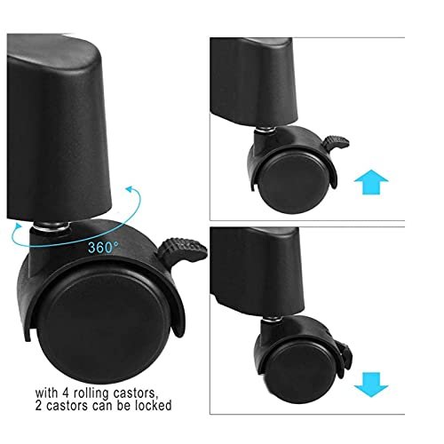 APP LIFE Double Clothes Hanger with Stand Wheels in Steel, Adjustable Height and Width with Shelf, 168x43x145cm, Black