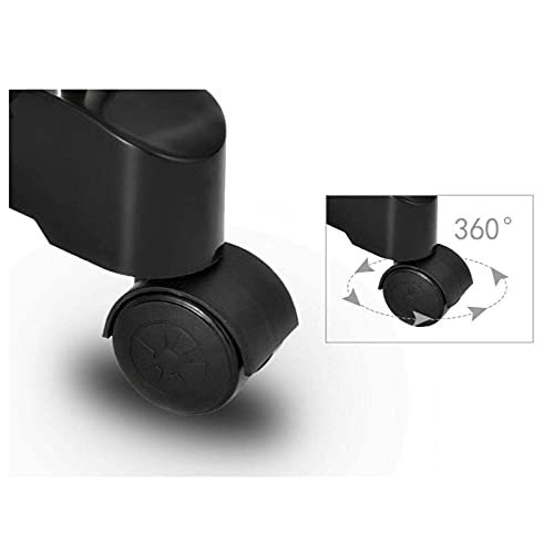 APP LIFE Double Clothes Hanger with Stand Wheels in Steel, Adjustable Height and Width with Shelf, 168x43x145cm, Black