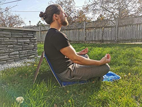 ZenHeart Floor Chair with Back Support - Portable Meditation Chair with Padded Surface - Foldable Yoga Mat for Indoors & Outdoors Prayer Mat