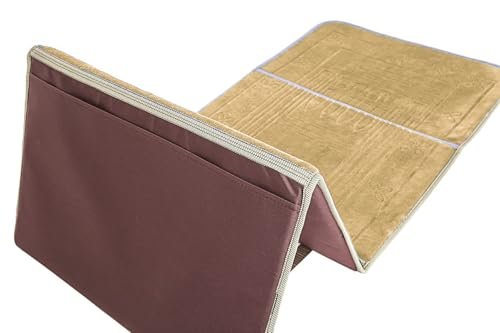 Moon Floldable Praying Mat, Foldable Meditation Mat with Back Rest, Prayer Rug with Carrying Bag, Poratble Cushioned & Padded Prayer Rug for Salah Size 110 X 53 Cm Grey
