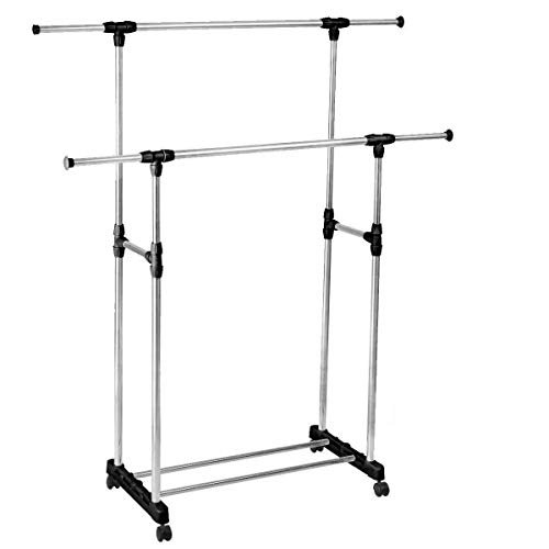 Large Double-Pole Clothes Hanger Organizer (Stainless Steel Poles)