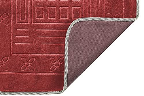Sleep night floldable praying mat, foldable meditation mat with back rest, prayer rug with carrying bag, poratble cushioned & padded prayer rug for salah size 110 x 53 cm red