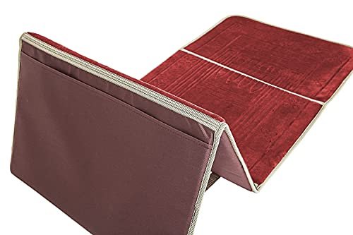 Sleep night floldable praying mat, foldable meditation mat with back rest, prayer rug with carrying bag, poratble cushioned & padded prayer rug for salah size 110 x 53 cm red