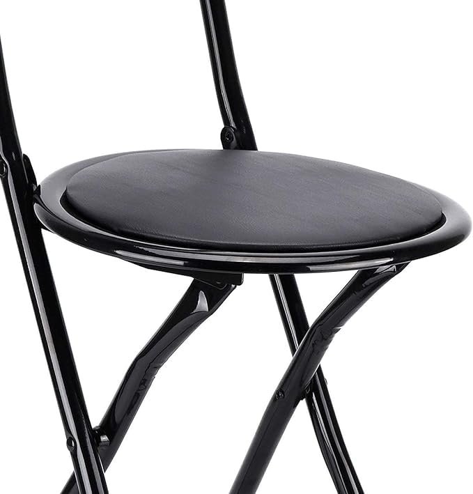 bunca Portable Folding Chair for Prayer, Trip, Living Room, Dining Room, Black