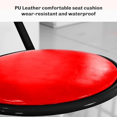 BRIGHT HOME Folding Stools Chair Mini Collapsible Chair Simple Bar Chair Dining Chair Portable Mini Stool Sturdy and Comfortable Folding Chair for Travel, Garden, Camping(Red)