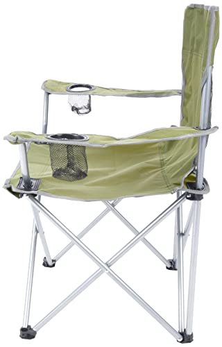 ALSafi-EST Red Spirit Portable Foldable Fabric Chair With Cup Place - Green/Silver, Satr590126