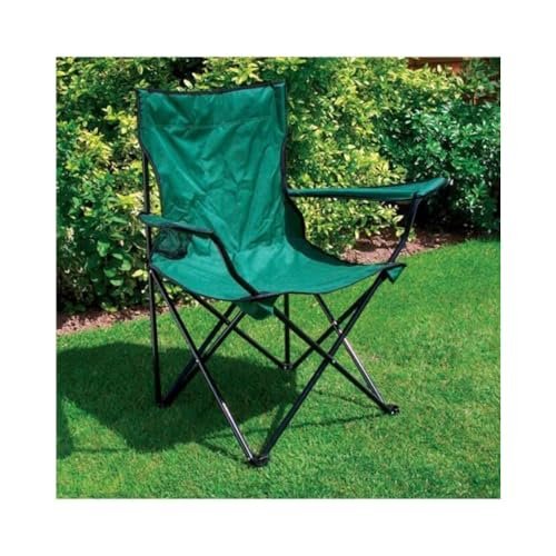 ALSafi-EST Red Spirit Portable Foldable Fabric Chair With Cup Place - Green/Silver, Satr590126