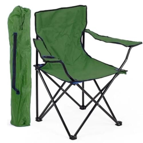 ALSafi-EST Red Spirit Portable Foldable Fabric Chair With Cup Place - Green/Silver, Satr590126
