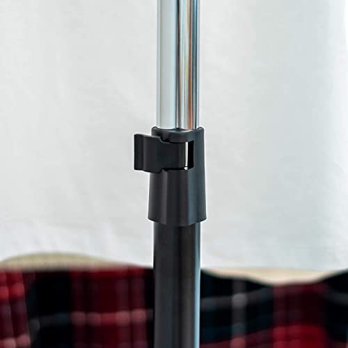 UHOOME Clothes Rack Clothes Hanger Stand, Height Adjustable Garment, Metal Double Pole Telescopic Clothes Hanger, Black(Double-Rod with Wheels)