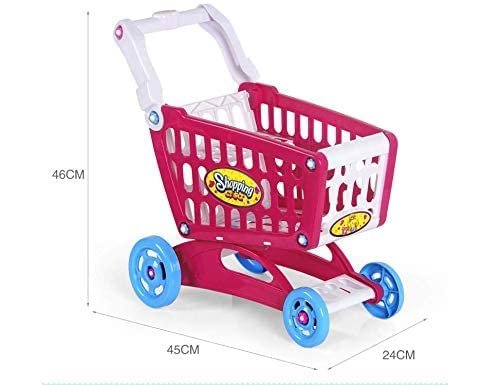 Children's simulation play house trolley toy Children's simulation supermarket shopping set pink - Basket - 048