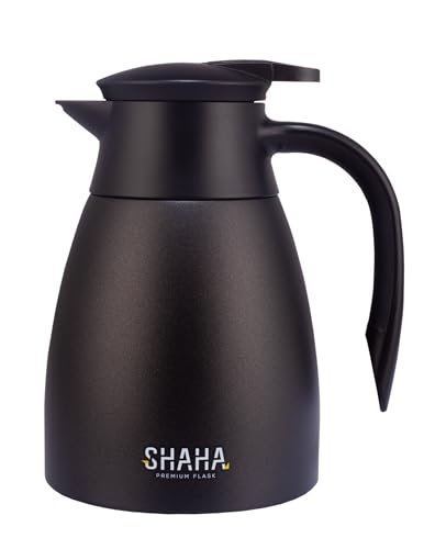 Shaha Stainless Steel Vacuum Flask, 1 Liter Capacity, Black