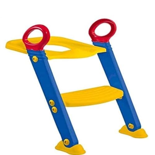 SHOWAY Kids Toilet Seat With Ladder,for installation on the base of the bathroom for children, Blue And Red, Multi