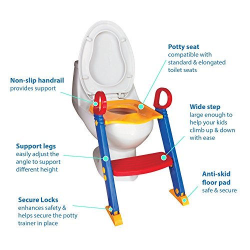 Portable Potty Training Ladder Step Up Seat For Boys And Girls With Anti-Skid Feet