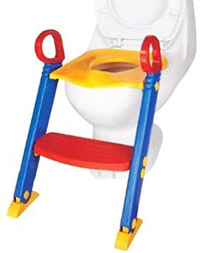 Toilet Seat With Handles Toilet Folding Chair for Boys Girls (Blue and Red)