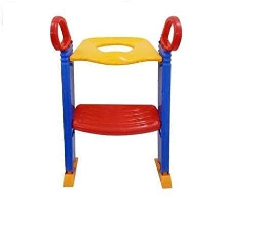 Toilet Seat With Handles Toilet Folding Chair for Boys Girls (Blue and Red)