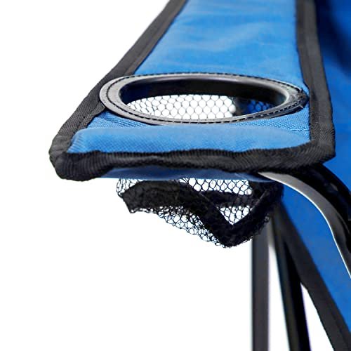 Trademark Innovations Folding Sky Blue Outdoor Camping Chair, 19.5" L x 31" W x 34.5" H